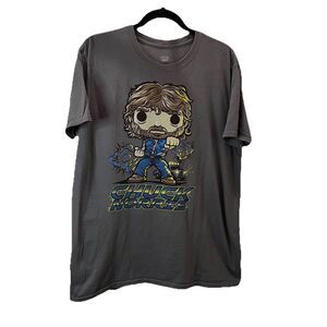 Funko Pop! Tee Shirt Chuck Norris Graphic Tee Gray Short Sleeves Womens Size L